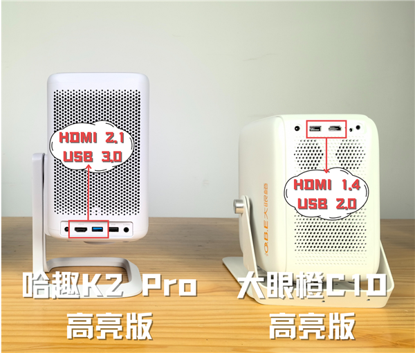 趣 K2Pro高亮版对比大眼橙C1D高亮版！j9九游会真人游戏第一千元投影性价比之争：哈(图2)